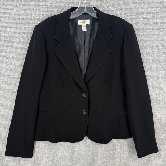 Talbots Jackets & Blazers - Vtg Talbots Blazer Jacket Women 12 Black Two Button Lined Professional Office